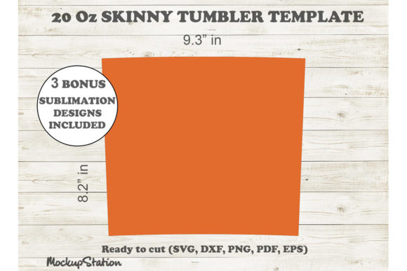 20oz Skinny Tumbler Template SVG DXF PNG for Crafts & Graphics