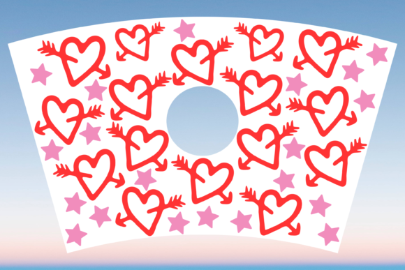 Arrow Hearts Valentine Starbucks Cup SVG: Graphics & Print Templates