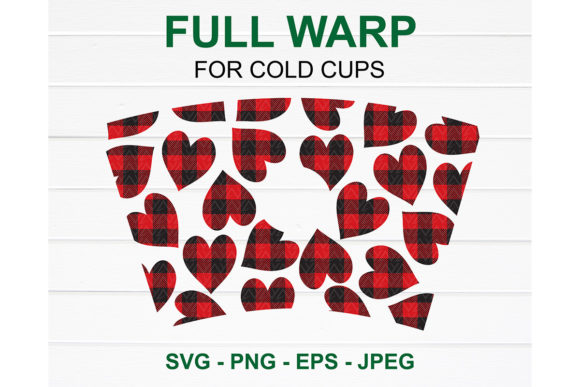 Buffalo Plaid Heart Starbucks Cup SVG Graphics for Crafts