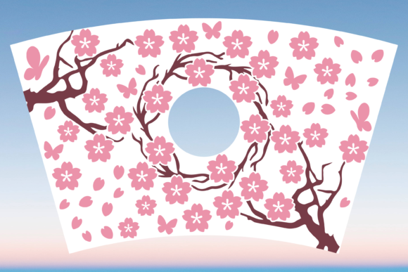 Cherry Blossom Sakura Starbucks Cup Svg: Graphics & Print Templates