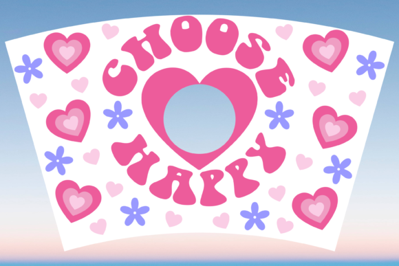Choose Happy Boho 24oz Starbucks Cup Svg Graphics