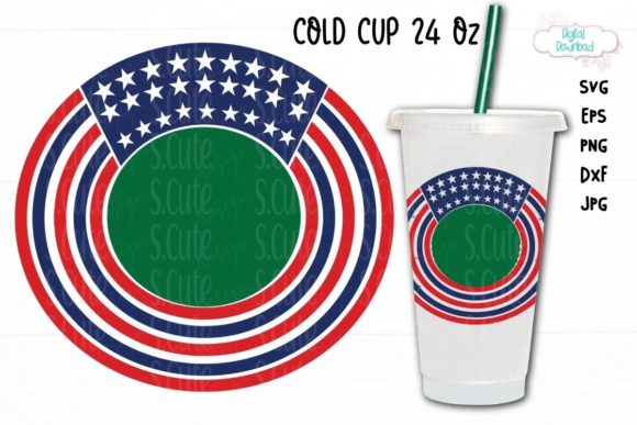 Cold Cup Ring Svg, 4th of July Cup Svg