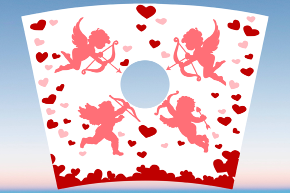 Cupid Hearts Acrylic Starbucks Cup Svg Graphics