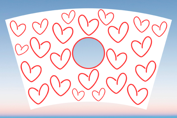 Cute Hearts Valentines Starbucks Cup SVG: Graphics for Print Templates