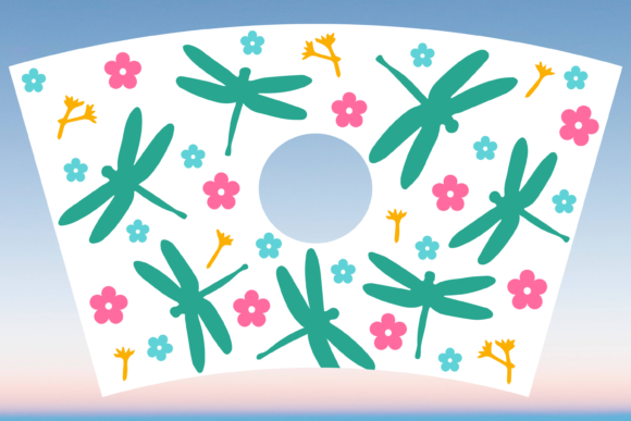 Dragonfly Flower Starbucks 24oz Cup Svg Graphics
