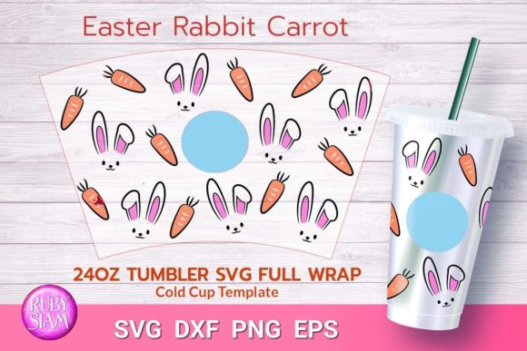 Easter Bunny Graphics for Tumbler Wraps
