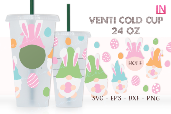 Easter Gnomes 24 Oz Venti Cold Cup SVG