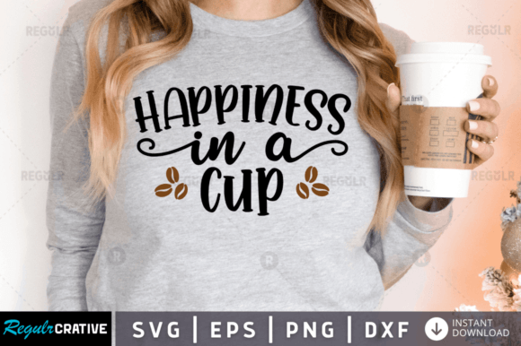 FREE Happiness in a Cup SVG Design for Crafts & Graphics