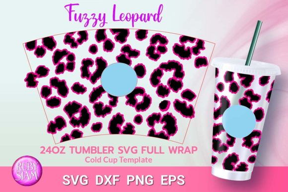 Fuzzy Leopard Print SVG: Graphics for Tumbler Wraps