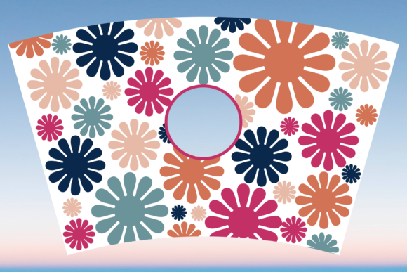 Groovy Retro Flowers Starbucks Cup Svg