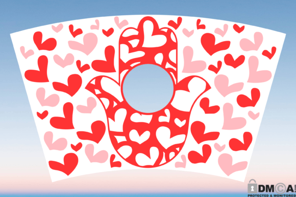 Hamsa Heart Valentines Starbucks Cup SVG: Graphics & Print Templates