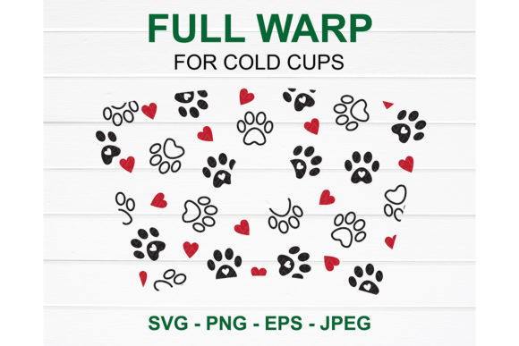 Paws and Hearts Starbucks Cup Svg: Graphics for Crafts
