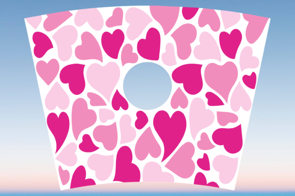 Pink Hearts Acrylic Starbucks Cup Svg Graphics