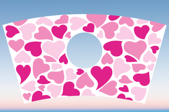 Pink Hearts Starbucks 16oz Hot Cup Svg Graphics