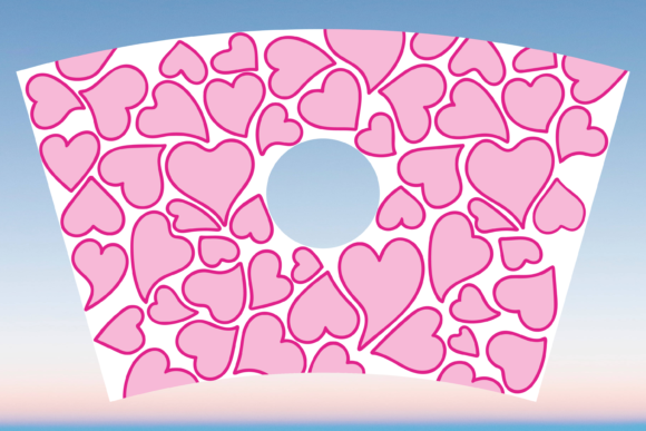 Pink Hearts Valentines Starbucks Cup SVG: Graphics & Print Templates