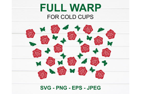Roses and Butterfly Starbucks Cup Svg: Graphics and Crafts in One