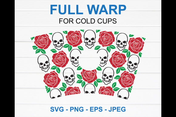Skull and Rose Starbucks Cup Svg: Graphics for Crafts and Branding