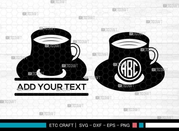 Tea Cup Monogram SVG: Crafts & Graphics for Warm Branding