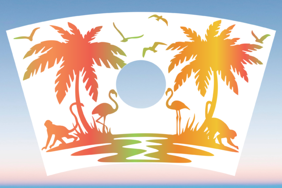 Tropical Beach Jungle Starbucks Cup Svg Graphics